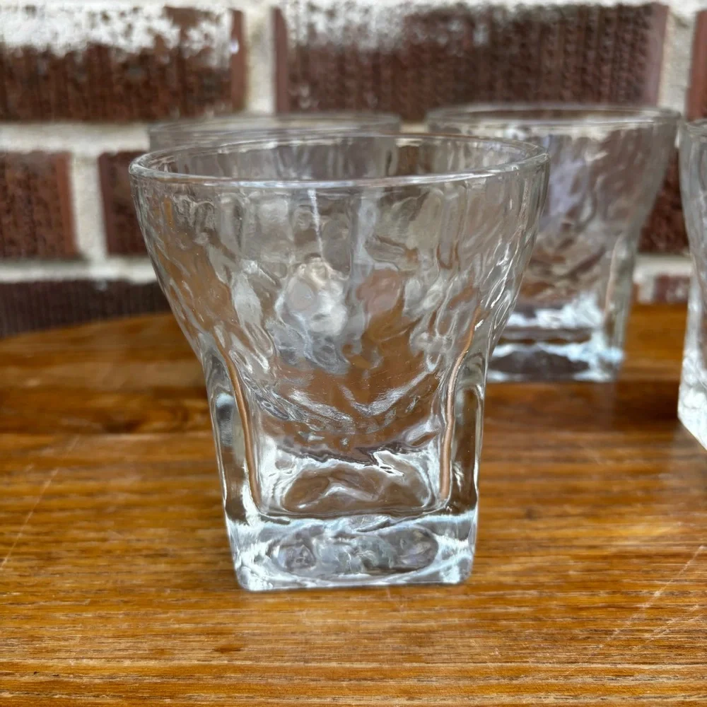 Vintage Mid Century Atomic Libbey St Regis Rocks Glasses Set of 4